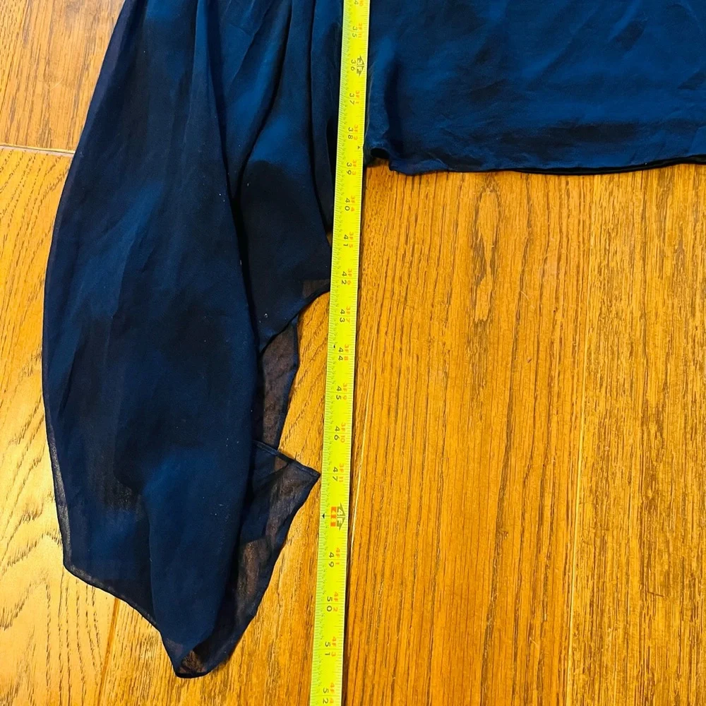 St. John Blue Asymmetrical V-Neck Sundress - Picture 7 of 9